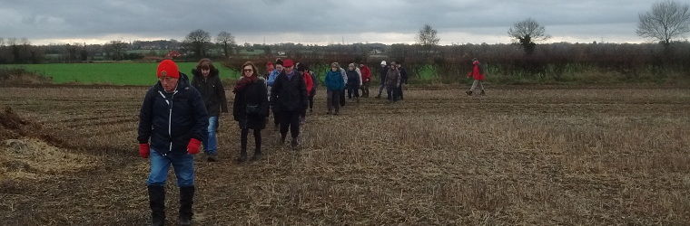 walking across fields