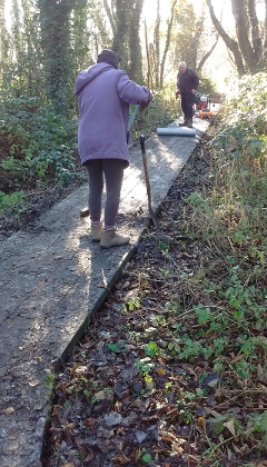 Boardwalk netting replacement in progress